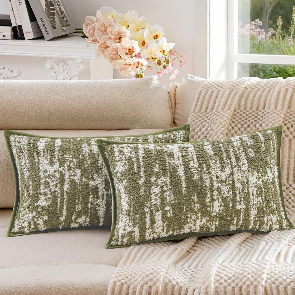9179 Throw Pillow Covers 20x12 Inch Set of 2, Soft Textured Decorative